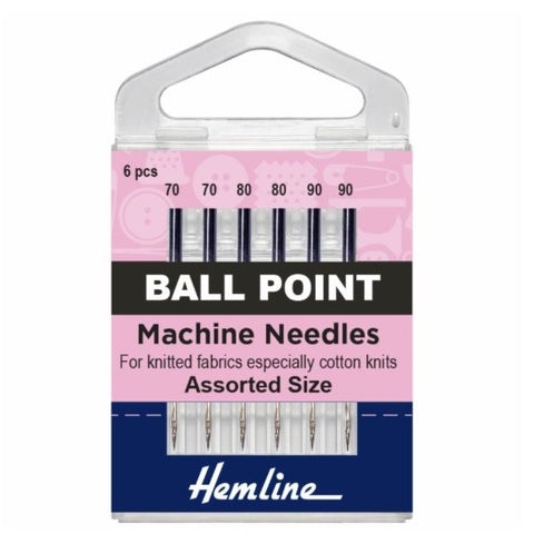 Hemline Sewing Machine Needles: Ball Point: Mixed: 6 Pieces