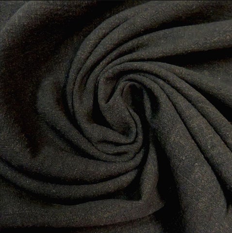 Bray Black Viscose Linen Slub