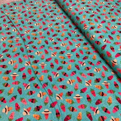 Robert Kaufman: Chili Smiles by Ann Kelle (Aqua)