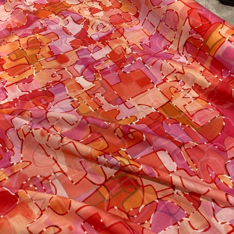 Circle Line Rayons by Rachel Parker for Dashwood Studio: Paint Orange/Pink