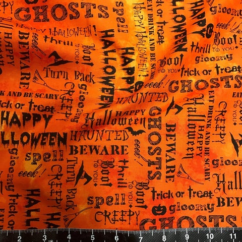 Windham Fabrics: Eat, Drink & Be Scary - Halloween Text
