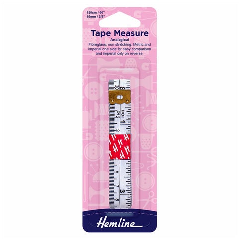 Hemline Tape Measure: Analogical Metric/Imperial - 150cm