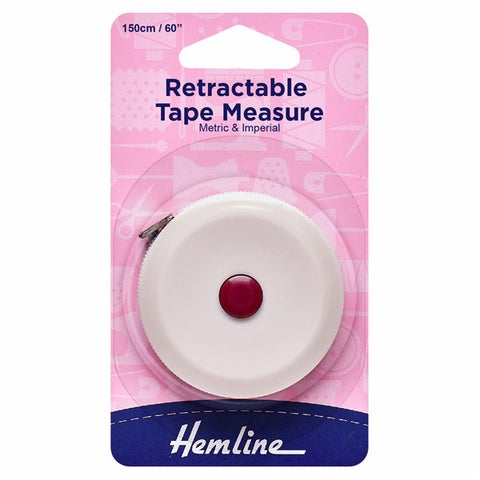 Hemline Tape Measure: Retractable - 150cm