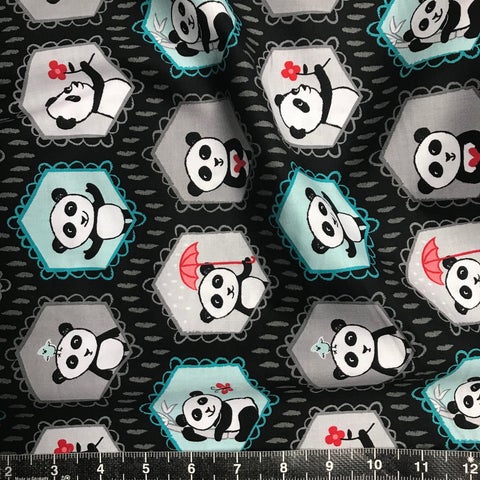 Riley Blake: Panda Love - Panda Love Main Black