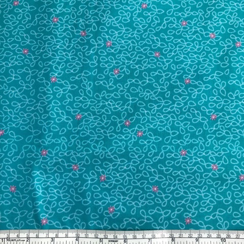 Blend Fabrics: Fiesta - Prickly Pear Blue BOLT END 1.15M