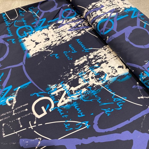 Lady McElroy: Art Work (Blue) Cotton Poplin