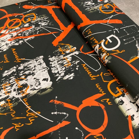Lady McElroy: Art Work (Black/Orange) Cotton Poplin