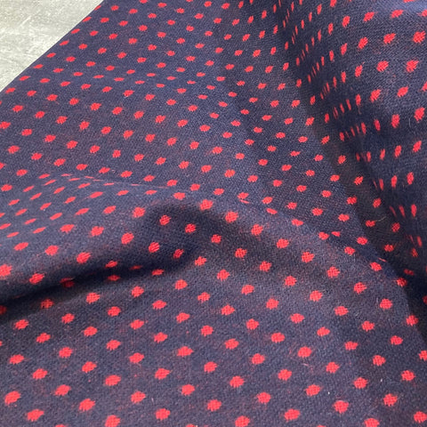 Navy/Red Spot Reversible Wool