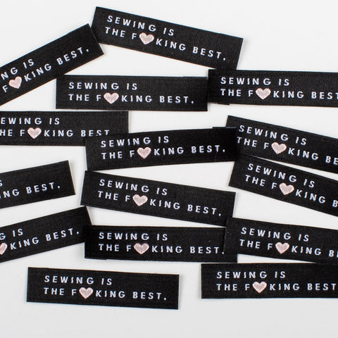 Kylie and the Machine: "Sewing is the F**king Best" Woven Labels - Pack of 10