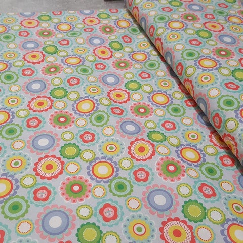 Blend Fabrics: Tree Huggers Hanging Around: Flower - Blue