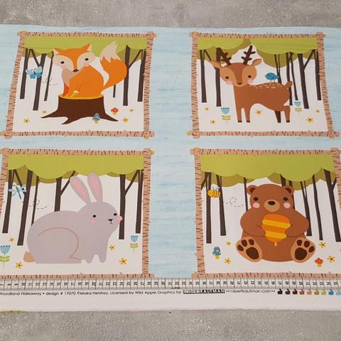 Robert Kaufman: Woodland Headway - Aqua Panel