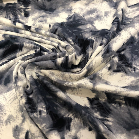 0.5m Bolt End Inky Flowers Viscose Jersey