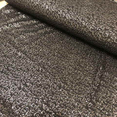 Shimmering Black Flock Viscose Jersey