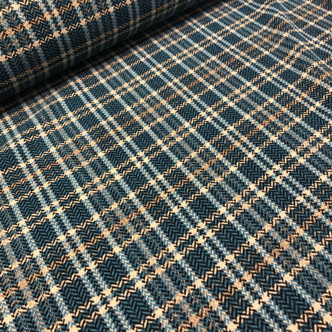 Teal Check Lambs Wool