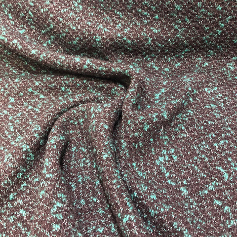 Flecked Wool Blend Boucle (Green/Black)