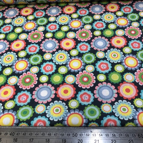 Blend Fabrics: Tree Huggers Hanging Around: Flower - Grey